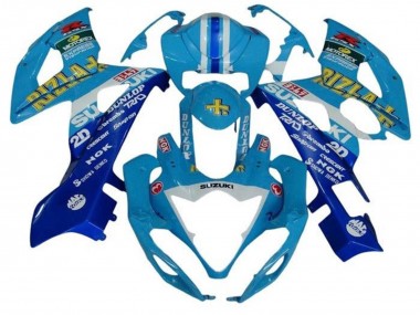 Blau Weiß Streifen Rizla 2005-2006 Suzuki GSXR 1000 Motorrad Verkleidung