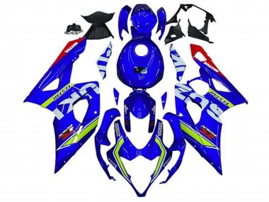 Blau Grün Weiß Rot 2005-2006 Suzuki GSXR 1000 Motorrad Verkleidung