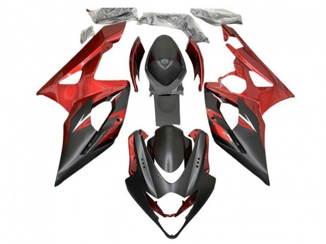 Bonbon Rot Matt Schwarz 2005-2006 Suzuki GSXR 1000 Motorrad Verkleidung