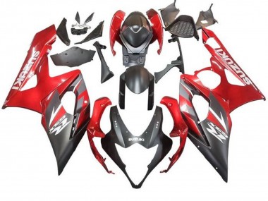 Matt Schwarz Rot 2005-2006 Suzuki GSXR 1000 Motorrad Verkleidung