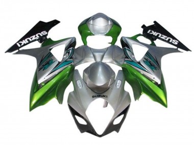 Silber Grün Schwarz 2005-2006 Suzuki GSXR 1000 Motorrad Verkleidung