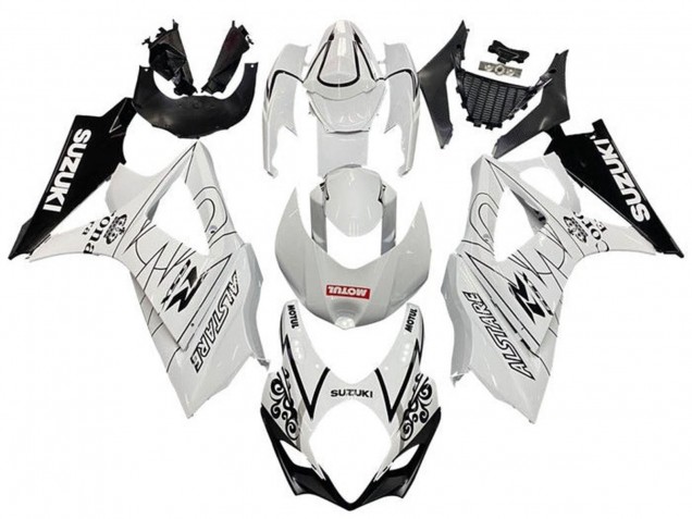 Weiß Schwarz Corona Motul 2005-2006 Suzuki GSXR 1000 Motorrad Verkleidung