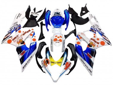 Weiß Blau Orange Gelb Dunkel Dog 2005-2006 Suzuki GSXR 1000 Motorrad Verkleidung