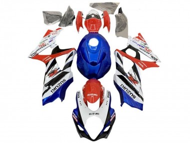 Weiß Rot Blau Schwarz Streifen 2005-2006 Suzuki GSXR 1000 Motorrad Verkleidung
