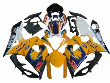 Weiß Gelb Blau Schwarz Corona 2005-2006 Suzuki GSXR 1000 Motorrad Verkleidung