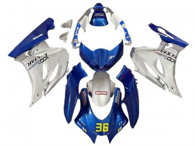 Blau Silber Motul 36 2017-2025 Suzuki GSXR1000 Motorrad Verkleidung