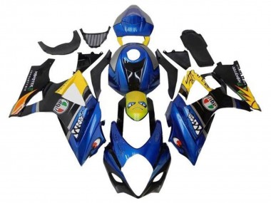 Blau Gelb Schwarz Hai 2007-2008 Suzuki GSXR 1000 Motorrad Verkleidung