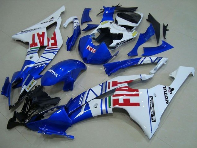 Weiß Blau Rot Fiat Motul Michelin 2008-2016 Yamaha YZF R6 Motorrad Verkleidung