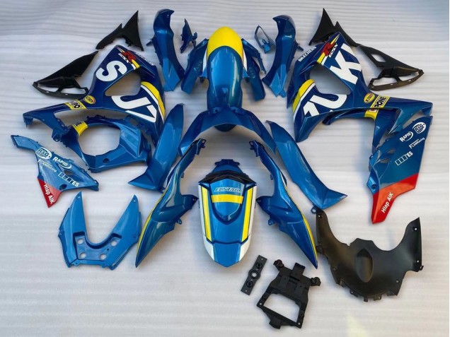 Blau Gelb Weiß Rot 2009-2016 Suzuki GSXR 1000 Motorrad Verkleidung