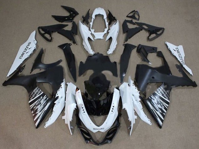 Weiß Schwarz Silber Checker 2009-2016 Suzuki GSXR 1000 Motorrad Verkleidung
