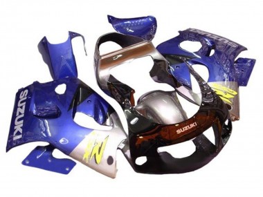 Blau Silber Schwarz 1996-2000 Suzuki GSXR 600 / GSXR 750 Motorrad Verkleidung