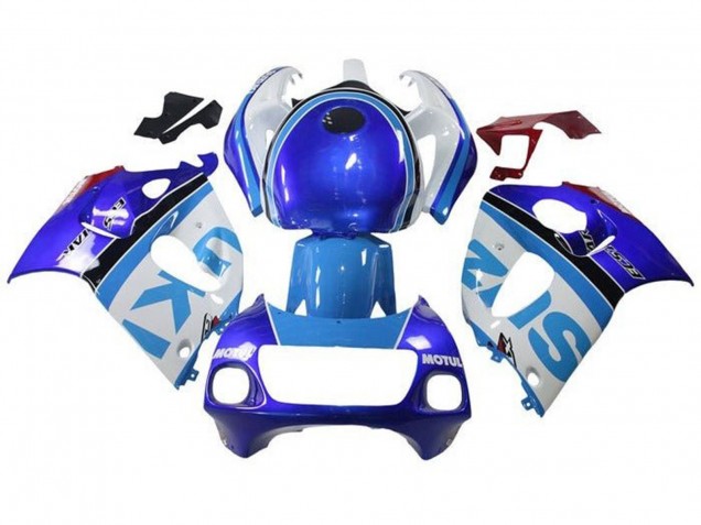 Weiß Blau Streifen 1996-2000 Suzuki GSXR 600 / GSXR 750 Motorrad Verkleidung