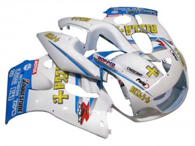 Weiß Blau Gelb Rizla 1996-2000 Suzuki GSXR 600 / GSXR 750 Motorrad Verkleidung