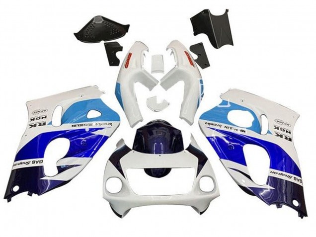 Weiß Triple Blau 1996-2000 Suzuki GSXR 600 / GSXR 750 Motorrad Verkleidung