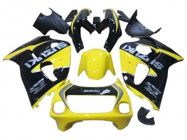 Gelb Schwarz Silber 1996-2000 Suzuki GSXR 600 / GSXR 750 Motorrad Verkleidung