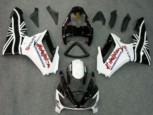 Weiß Glänzendes Schwarz 2006-2008 Triumph Daytona 675 Triple Motorrad Verkleidung Kit