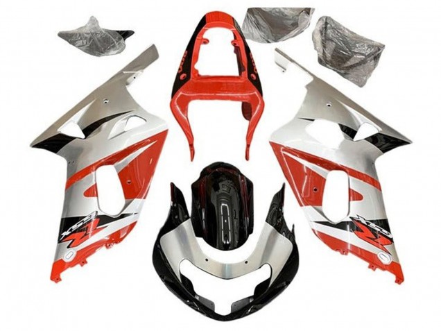 Silber Rot Glänzendes Schwarz 2001-2003 Suzuki GSXR 600 / GSXR 750 Motorrad Verkleidung