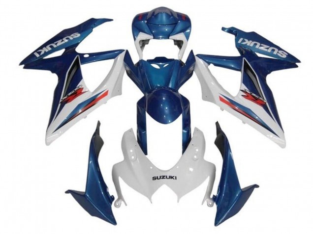 Blau Weiß Rot 2008-2010 Suzuki GSXR 600 / GSXR 750 Motorrad Verkleidung