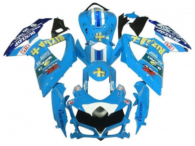 Hellblau Gelb Rizla 2008-2010 Suzuki GSXR 600 / GSXR 750 Motorrad Verkleidung
