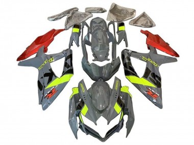Nardo Grau Neon Gelb Rot Schwarz 2008-2010 Suzuki GSXR 600 / GSXR 750 Motorrad Verkleidung