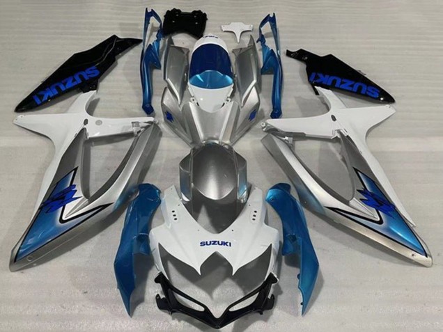 Weiß Silber Hellblau Schwarz 2008-2010 Suzuki GSXR 600 / GSXR 750 Motorrad Verkleidung