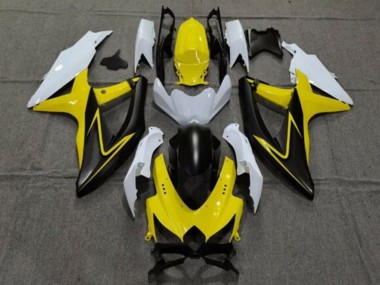 Weiß Gelb Grau Schwarz 2008-2010 Suzuki GSXR 600 / GSXR 750 Motorrad Verkleidung