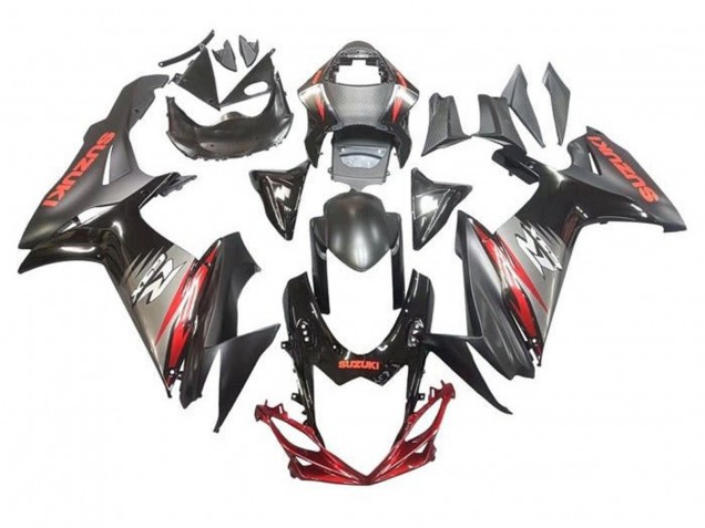 Schwarz Grau Rot 2011-2024 Suzuki GSXR 600 / GSXR 750 Motorrad Verkleidung