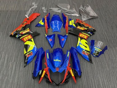 Blau Rot Gelb Schwarz 2011-2024 Suzuki GSXR 600 / GSXR 750 Motorrad Verkleidung
