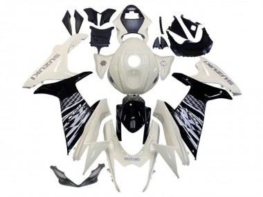Weiß Glänzendes Schwarz 2011-2024 Suzuki GSXR 600 / GSXR 750 Motorrad Verkleidung