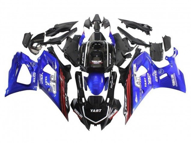 Schwarz Blau Rot Streifen 2021-2024 Yamaha YZF R7 Motorrad Verkleidung