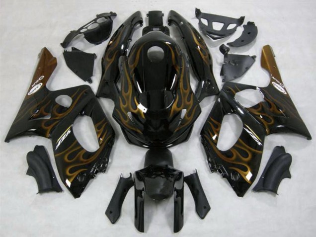 Schwarz Dunkel gold Flamme 1996-2007 Yamaha YZF600R Thundercat Motorrad Verkleidung