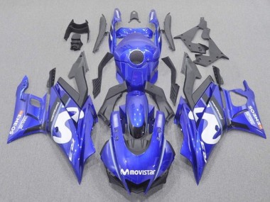 Blau Weiß Schwarz MoviStar 2019-2021 Yamaha YZF R3/R25 Motorrad Verkleidung