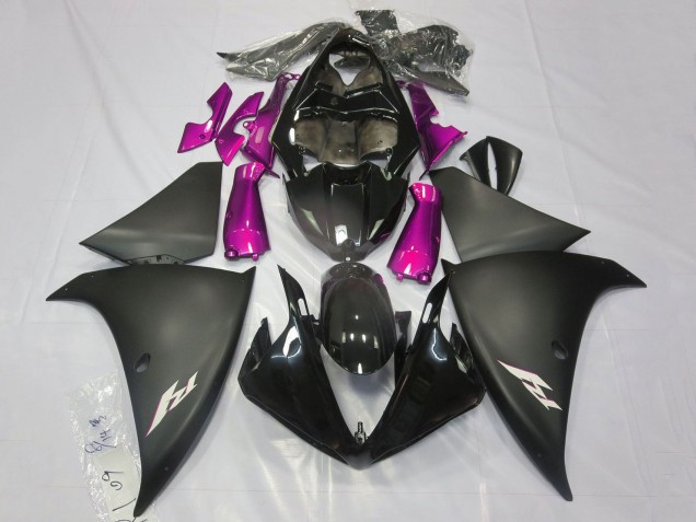Glänzendes Schwarz Matt Schwarz Rosa 2009-2011 Yamaha YZF 1000 R1 Motorrad Verkleidung