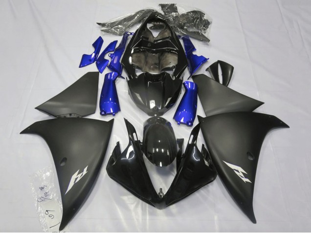 Glänzendes Schwarz Matt Schwarz Blau 2009-2011 Yamaha YZF 1000 R1 Motorrad Verkleidung
