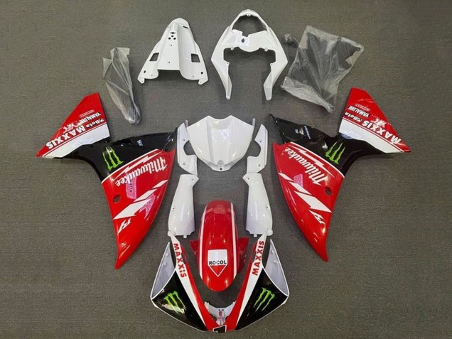 Weiß Rot Schwarz Grün Monster Milwaukee 2009-2011 Yamaha YZF 1000 R1 Motorrad Verkleidung