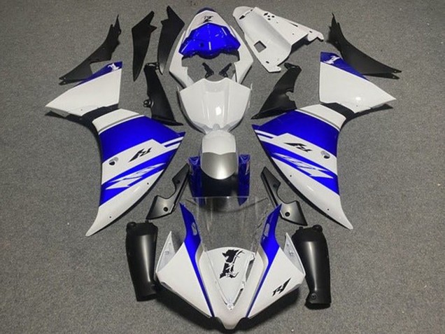 Weiß Blau Silber Schwarz Streifen 2009-2011 Yamaha YZF 1000 R1 Motorrad Verkleidung