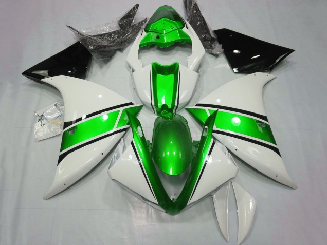 Weiß Metallisch Grün Schwarz 2009-2011 Yamaha YZF 1000 R1 Motorrad Verkleidung