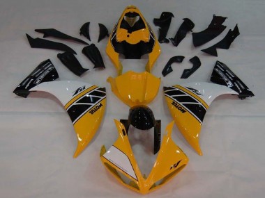 Gelb Weiß Schwarz Streifen 2009-2011 Yamaha YZF 1000 R1 Motorrad Verkleidung