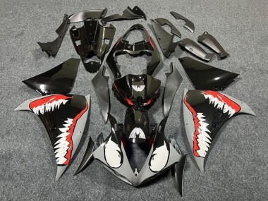 Glänzendes Schwarz Weiß Rot Hai 2012-2014 Yamaha YZF 1000 R1 Motorrad Verkleidung