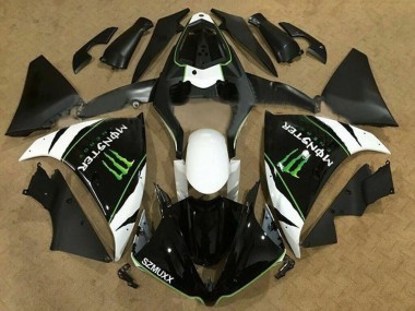 Weiß Schwarz Grün Monster Energy SZMUXX 2012-2014 Yamaha YZF 1000 R1 Motorrad Verkleidung