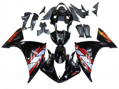 Glänzendes Schwarz Silber Rot Streifen 2012-2014 Yamaha YZF 1000 R1 Motorrad Verkleidung