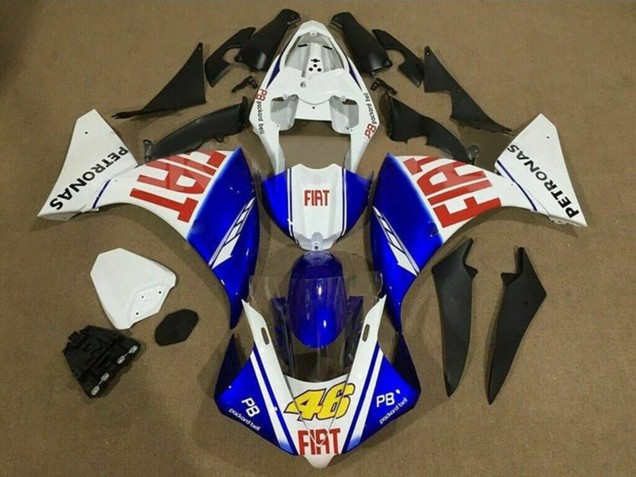 Weiß Blau Rot Fiat 46 2012-2014 Yamaha YZF 1000 R1 Motorrad Verkleidung