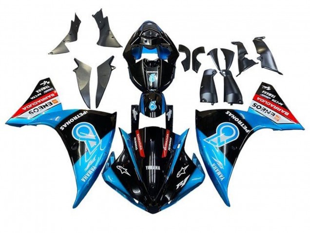 Glänzendes Schwarz Blau Weiß Rot Petronas ENEOS Barracuda 2012-2014 Yamaha YZF 1000 R1 Motorrad Verkleidung