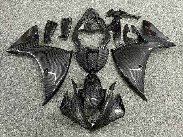 Kunst Carbonfaser Grau Schwarz 2012-2014 Yamaha YZF 1000 R1 Motorrad Verkleidung