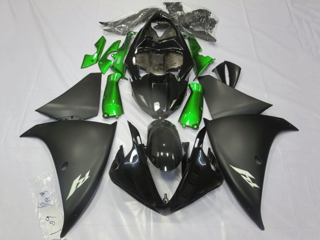 Glänzendes Schwarz Matt Schwarz Grün 2012-2014 Yamaha YZF 1000 R1 Motorrad Verkleidung