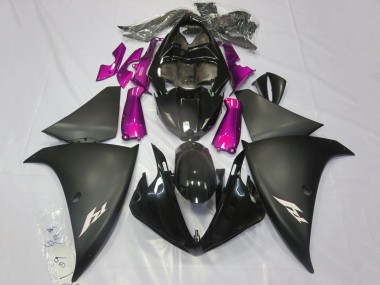 Glänzendes Schwarz Matt Schwarz Rosa 2012-2014 Yamaha YZF 1000 R1 Motorrad Verkleidung