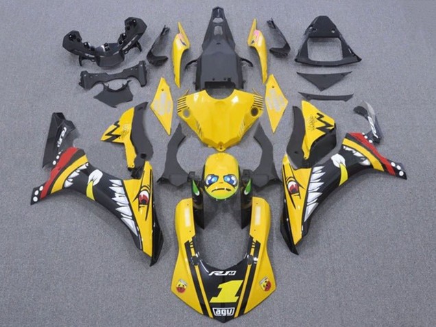 Gelb Rot Hai 2015-2019 Yamaha YZF 1000 R1 Motorrad Verkleidung