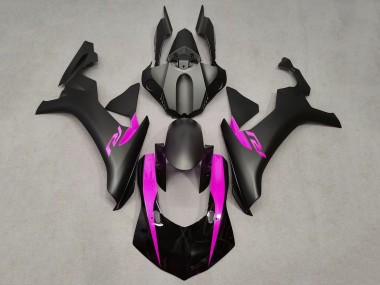 Matt Schwarz Glänzendes Schwarz Rosa 2015-2019 Yamaha YZF 1000 R1 Motorrad Verkleidung