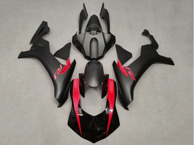 Matt Schwarz Glänzendes Schwarz Rot 2015-2019 Yamaha YZF 1000 R1 Motorrad Verkleidung