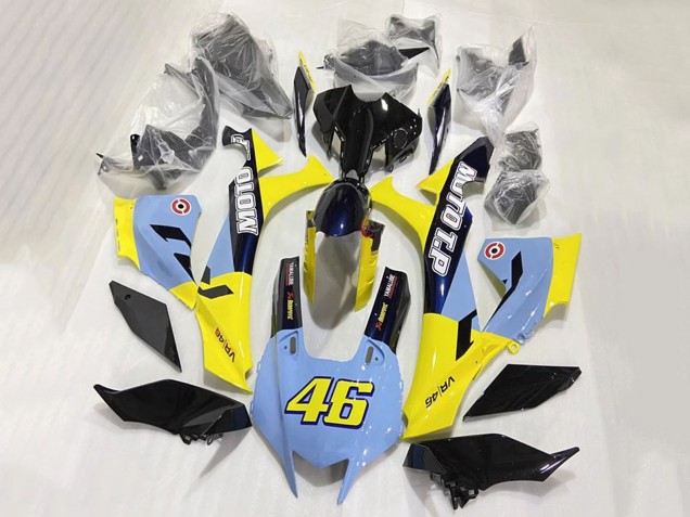 Blau Gelb Glänzendes Schwarz Moto T.P 46 2020-2025 Yamaha YZF 1000 R1 Motorrad Verkleidung